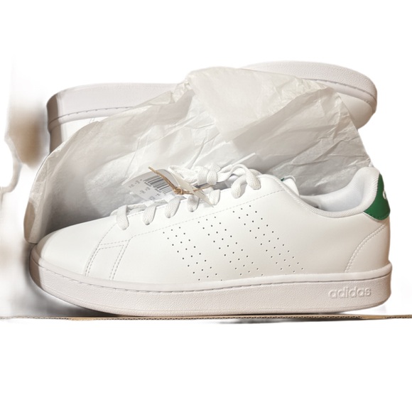 Adidas Advantage White Sneakers w/Green Details 10 - Picture 5 of 5